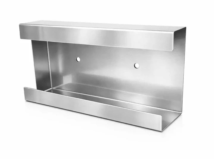 Podajnik uchwyt dyspenser ze stali INOX do rękawiczek jednorazowych.