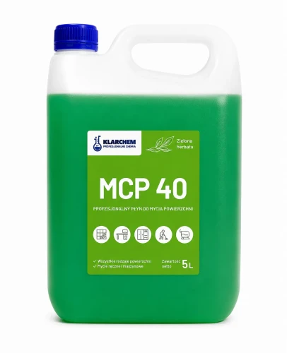 Klarchem MCP 40 Zielona Herbata 5 l – profesjonalny niskopieniący płyn do codziennego mycia powierzchni ręcznie i maszynowo