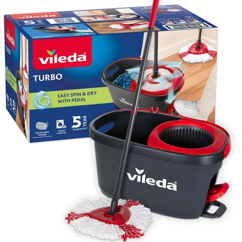 Zestaw Vileda Easy Wring & Clean TURBO z mopem i wiadrem w opakowaniu