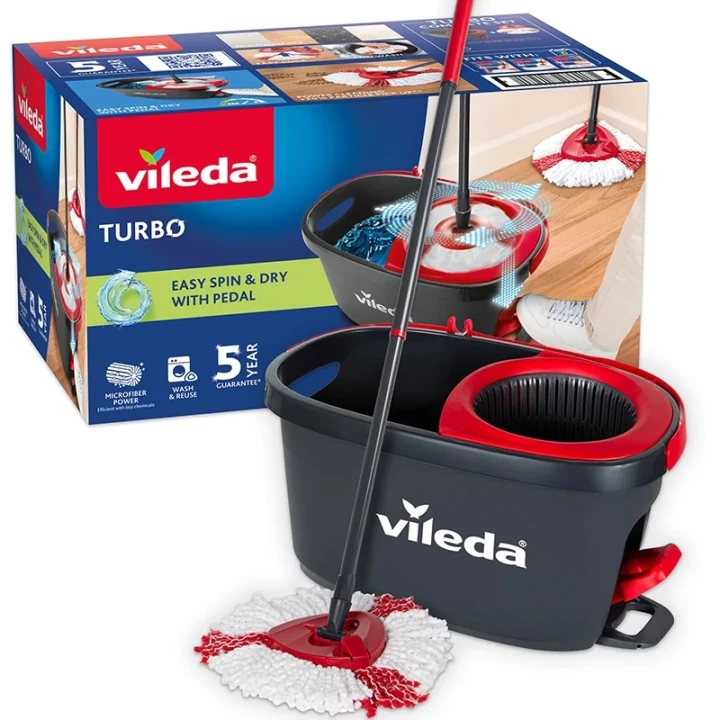 Zestaw Vileda Easy Wring & Clean TURBO z mopem i wiadrem w opakowaniu