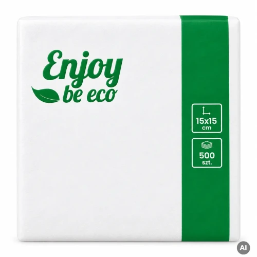 Serwetki gastronomiczne białe Enjoy be eco 15x15 cm 500 sztuk